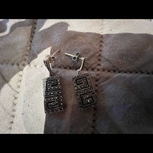 Silver earrings from Greece.